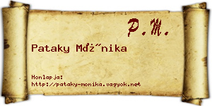 Pataky Mónika névjegykártya
