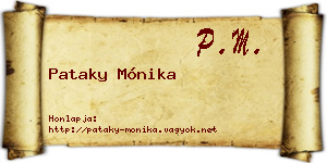Pataky Mónika névjegykártya